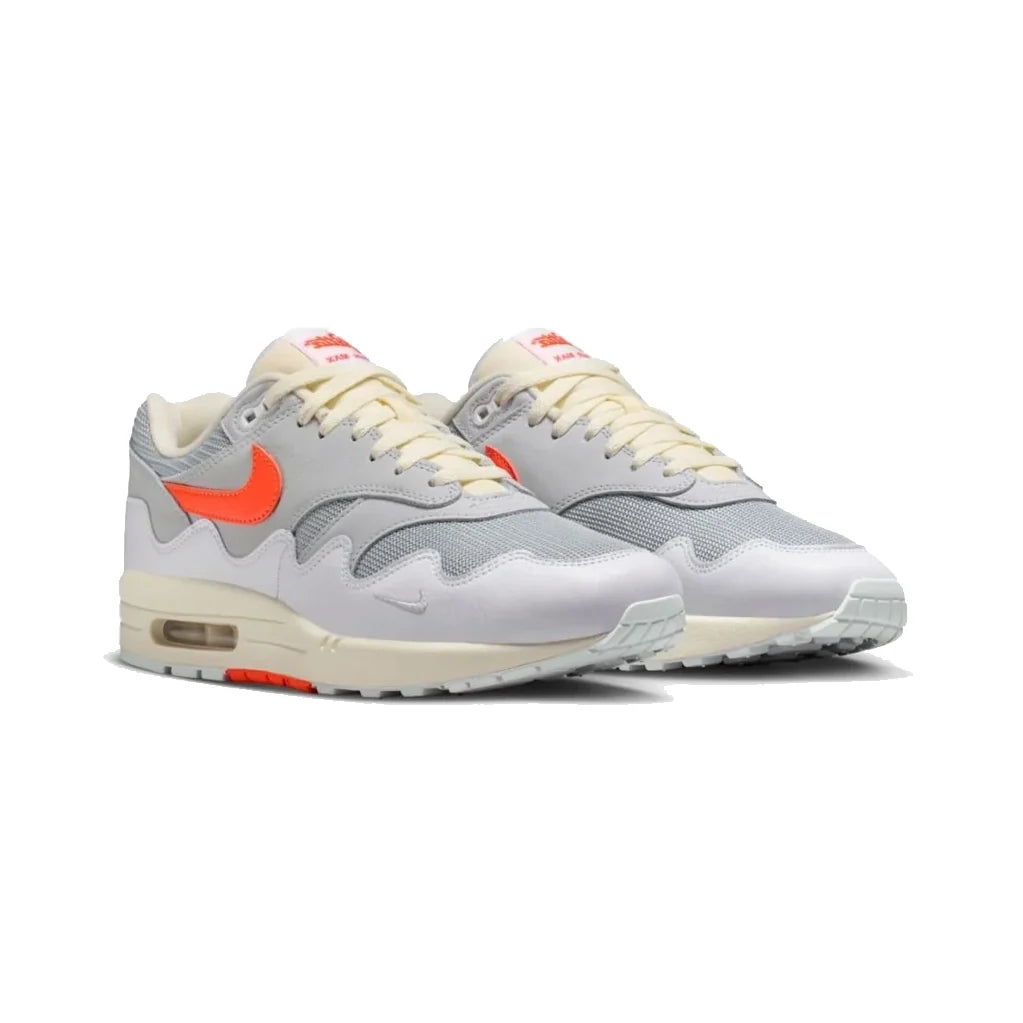 Nike Air Max 1 x Patta Waves White Hyper Crimson Baskets Blanc Orange Mixte - 2