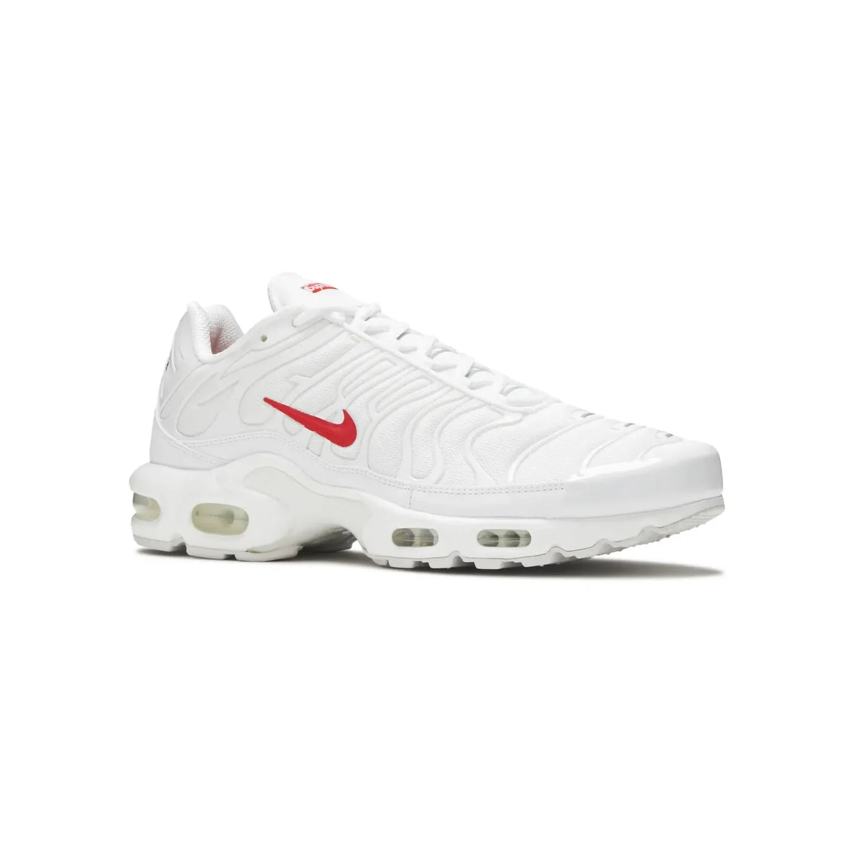 Nike Air Max Plus x Supreme White Speed Red Baskets Blanc Rouge Homme Femme - 2