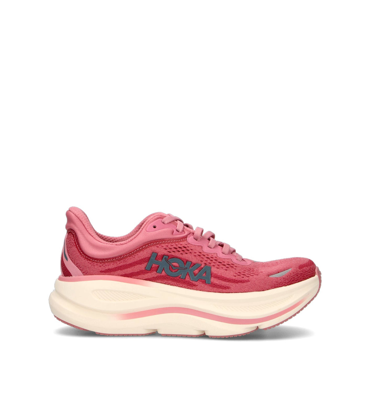 Hoka Bondi 9 Chaussures Running Rose Rouge Femme - 1
