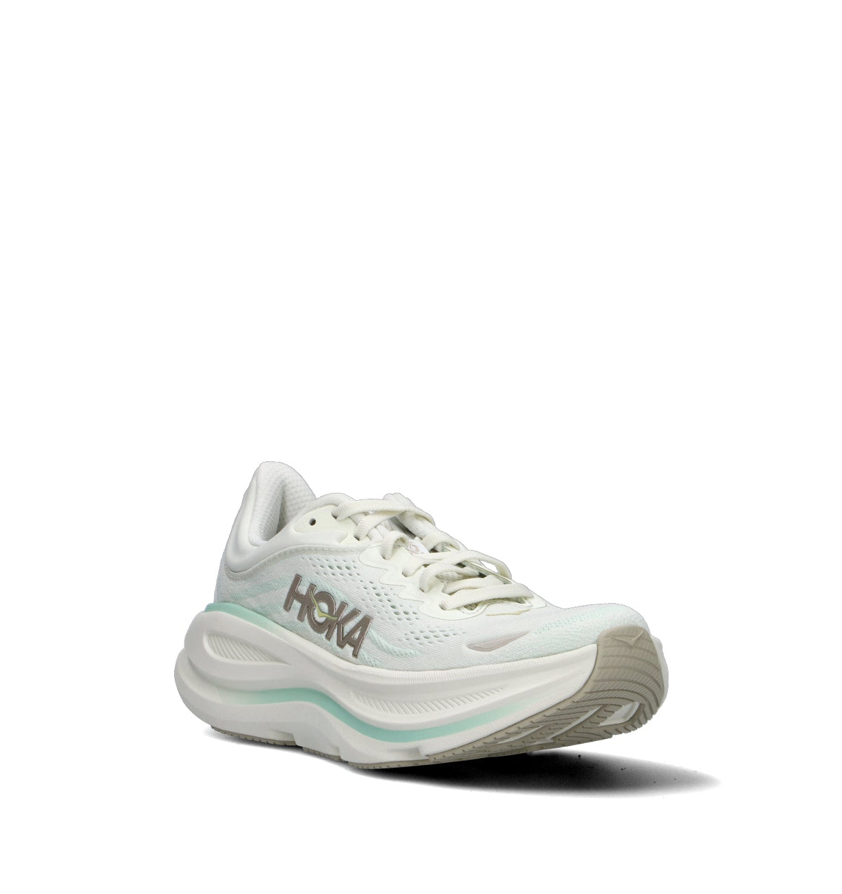 Hoka Bondi 9 Chaussures Running Beige Turquoise Femme - 2