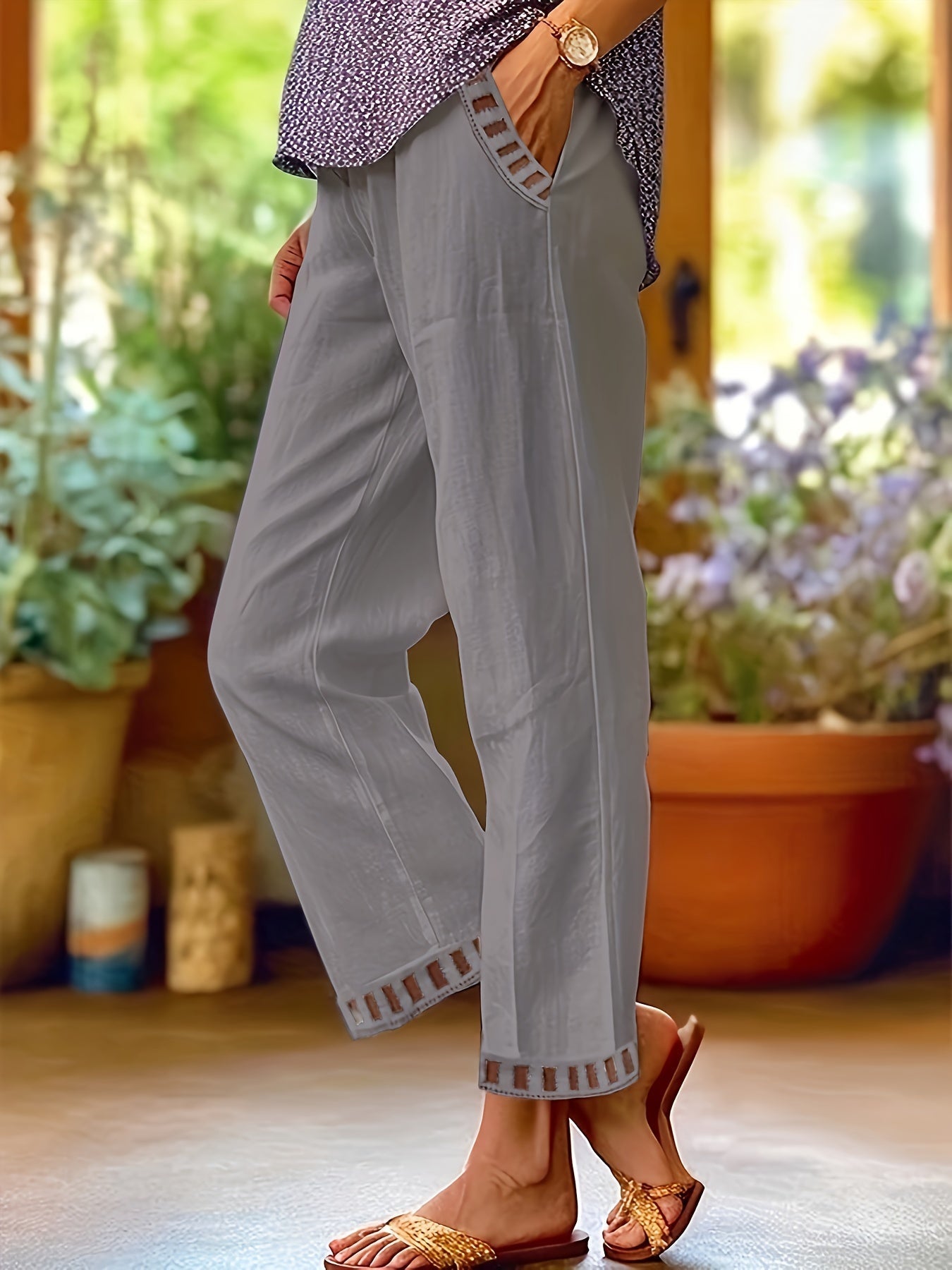 Wren - Pantalon femme court coupe relax