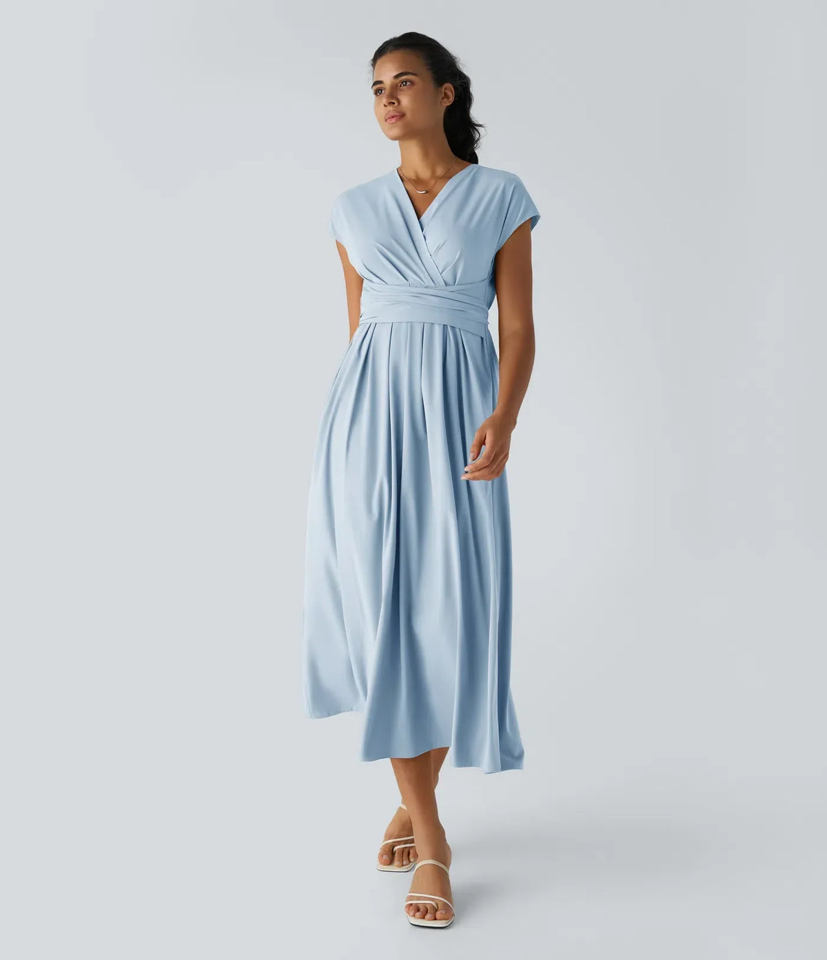 Robe Midi Femme Légère Bleu Océan - vue 10