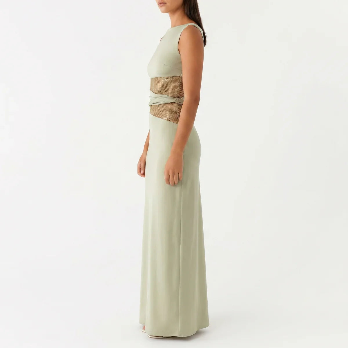 Robe Dentelle Longue Fleurie Femme robe longue ajourée élégante en dentelle, détail imprimé