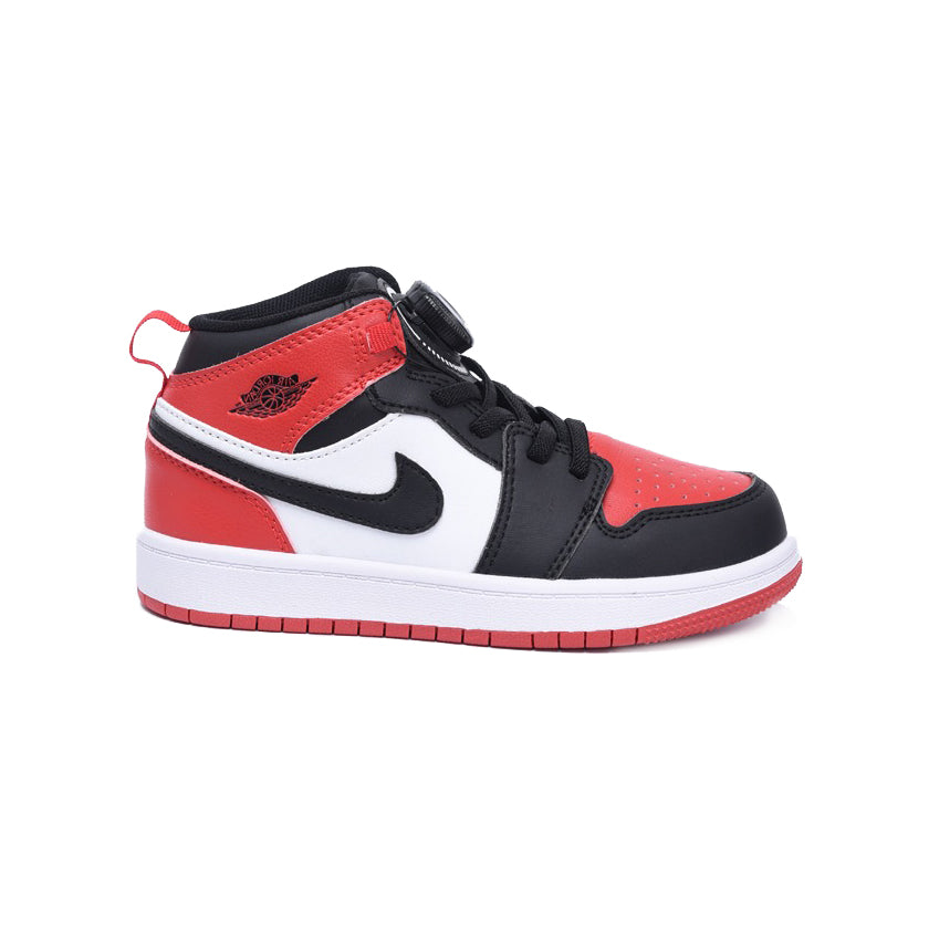 Air Jordan 1 High Bred Toe Red Baskets Noir Rouge Enfant - 1