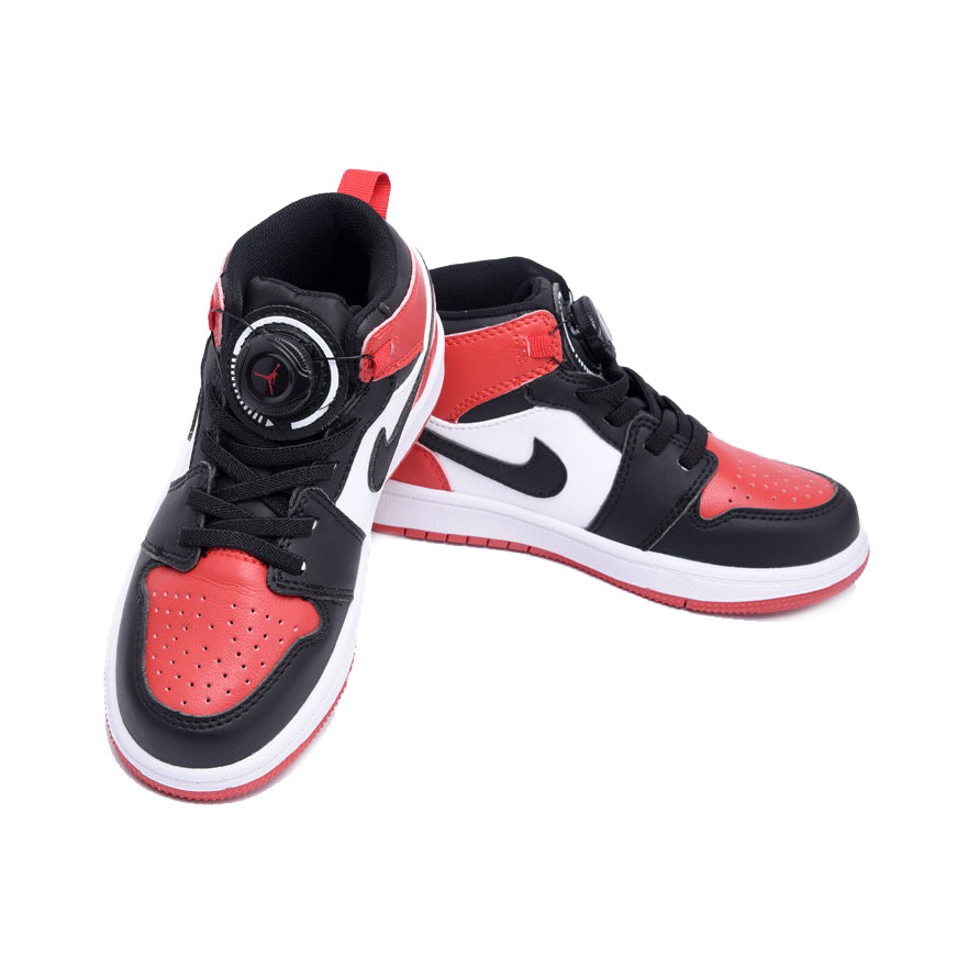 Air Jordan 1 High Bred Toe Red Baskets Noir Rouge Enfant - 2