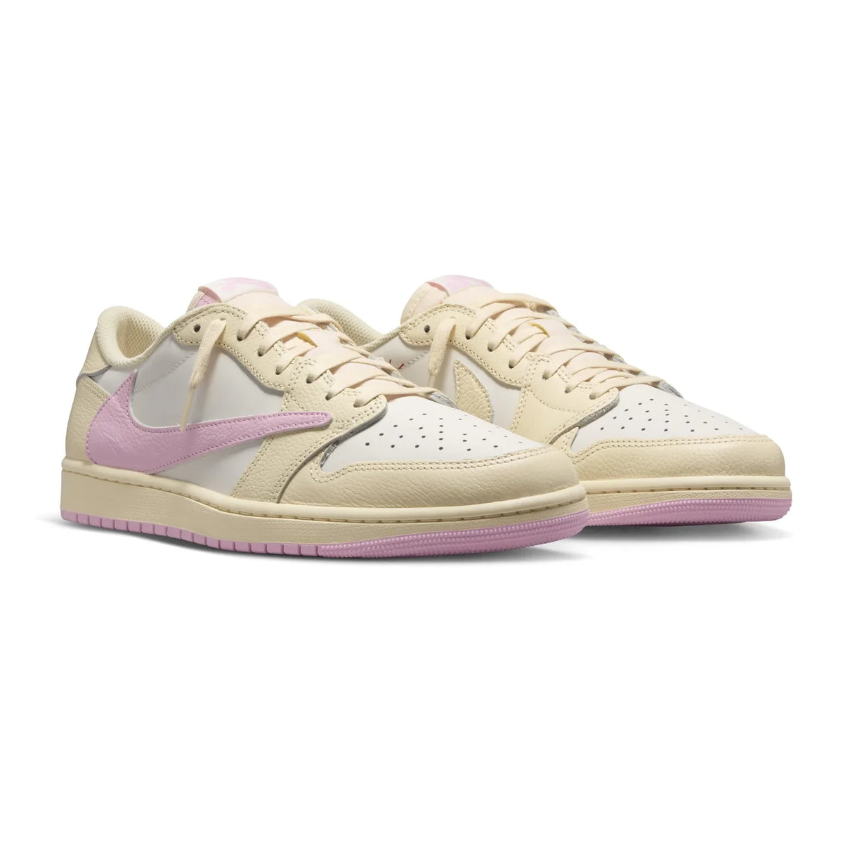 Air Jordan 1 Low x Travis Scott Shy Pink Baskets Rose Beige Homme Femme - 2