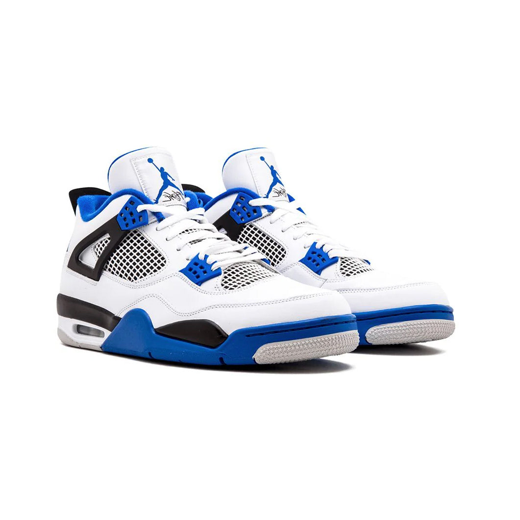Air Jordan 4 Motorsport Baskets Blanc Bleu Homme Femme - 2