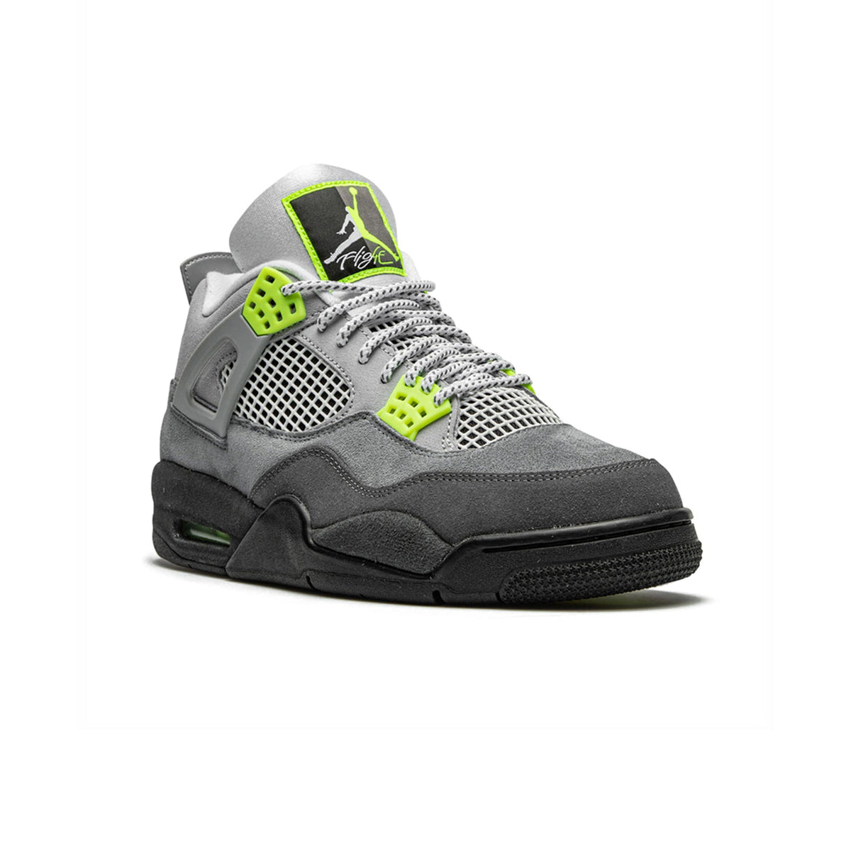 Air Jordan 4 Retro SE Neon 95 Baskets Noir Vert Homme Femme - 2