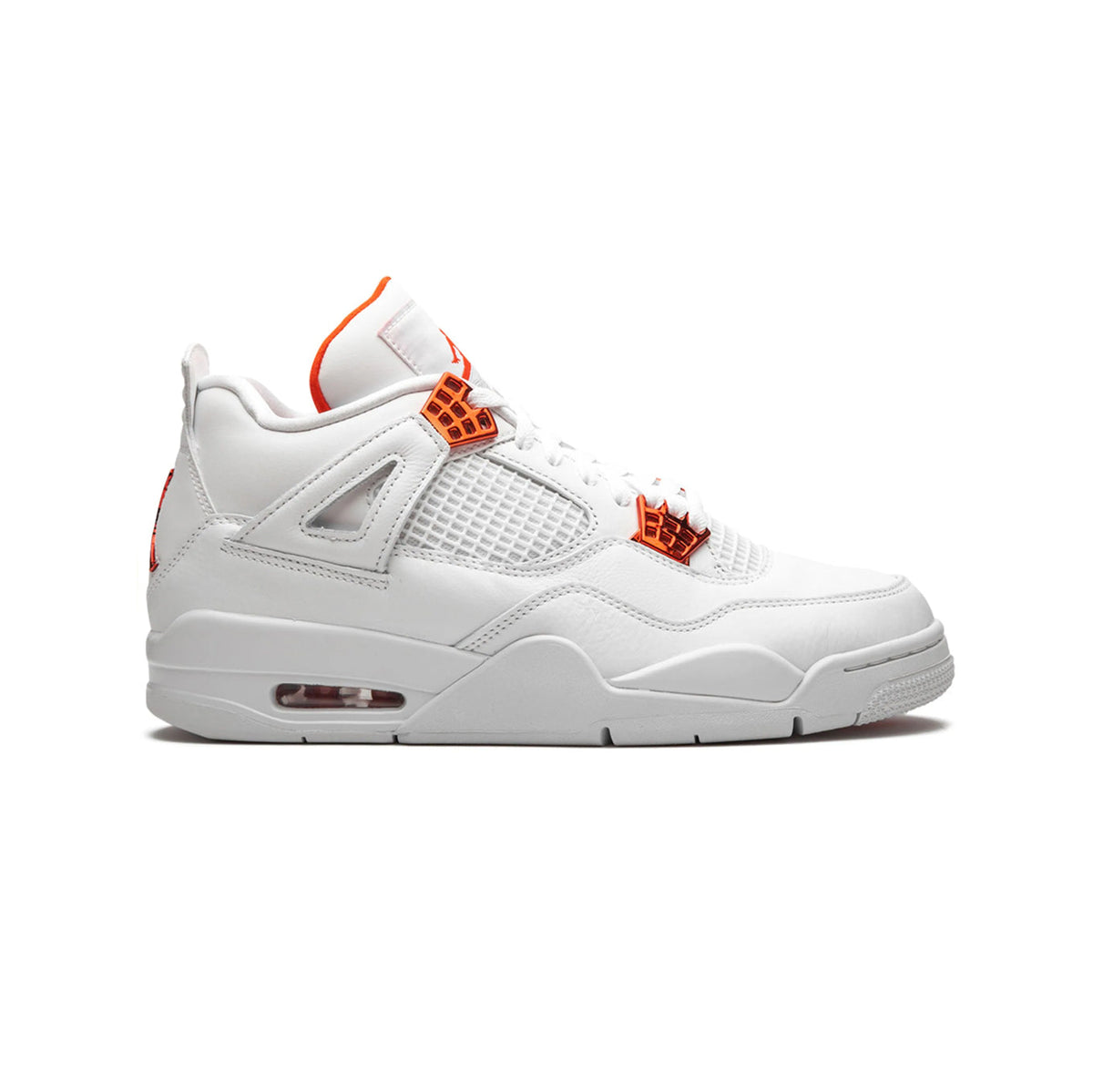Air Jordan 4 Retro Metallic Orange Baskets Blanc Orange Homme Femme - 1