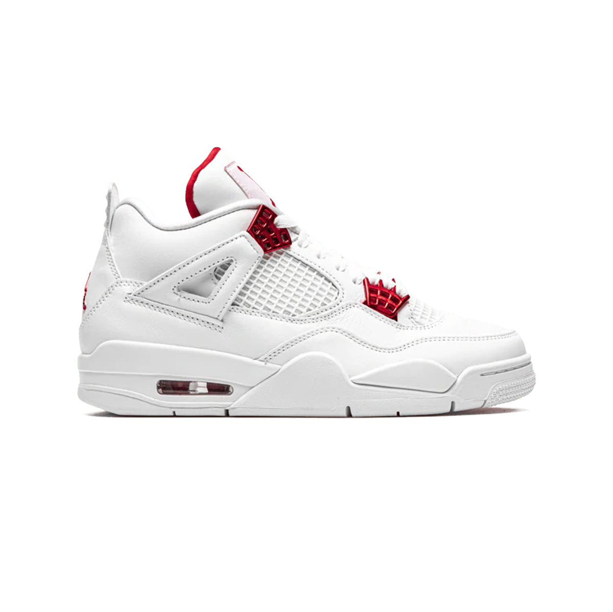 Air Jordan 4 Retro Metallic Red Baskets Blanc Rouge Homme Femme - 1