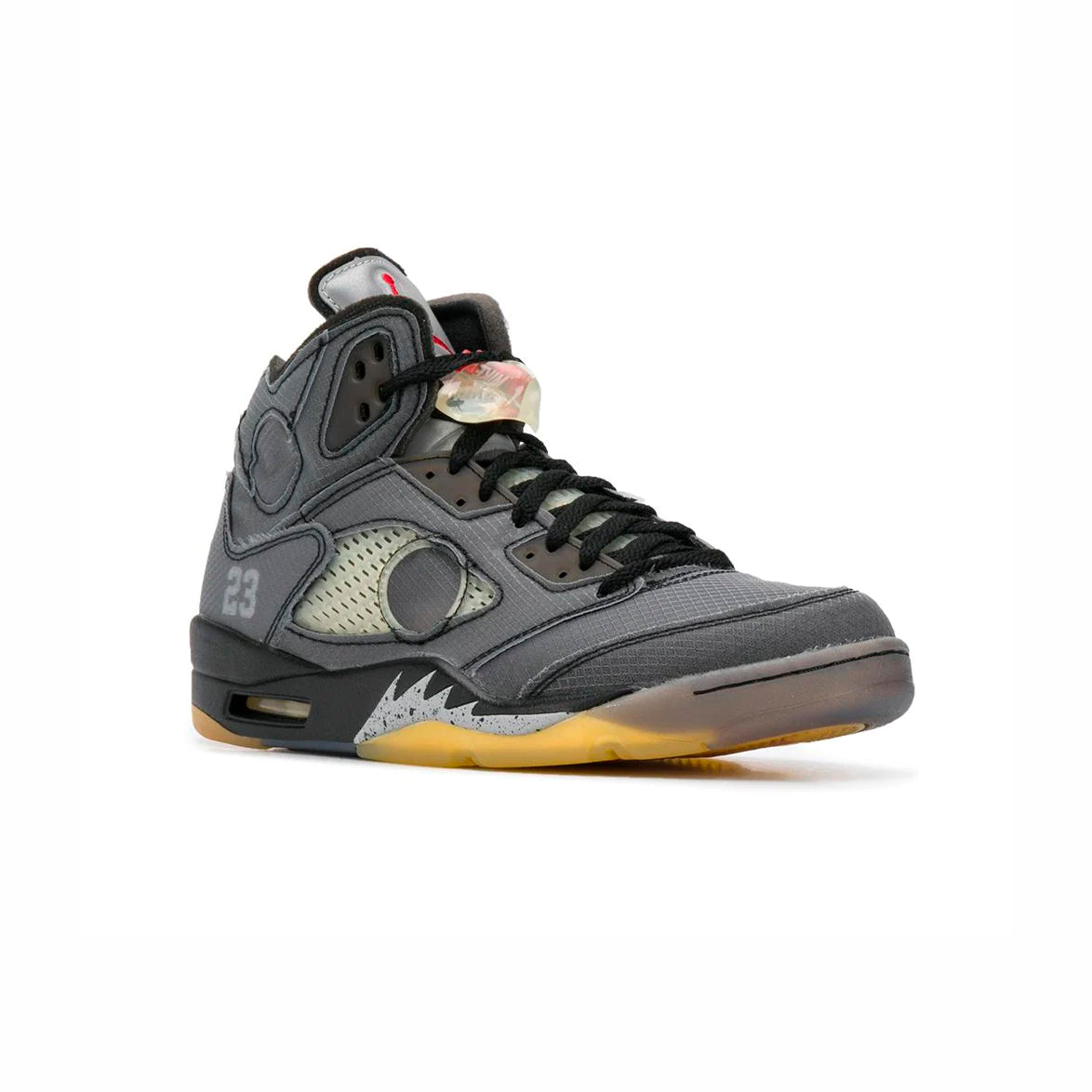 Air Jordan 5 Retro x Off-White Muslin Baskets Noir Beige Homme Femme - 2