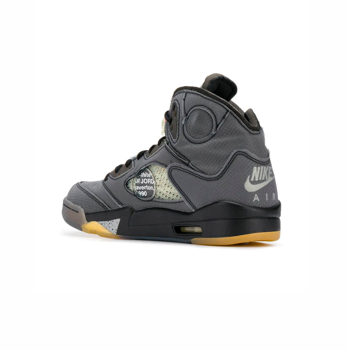 Air Jordan 5 Retro x Off-White Muslin Baskets Noir Beige Homme Femme - 3