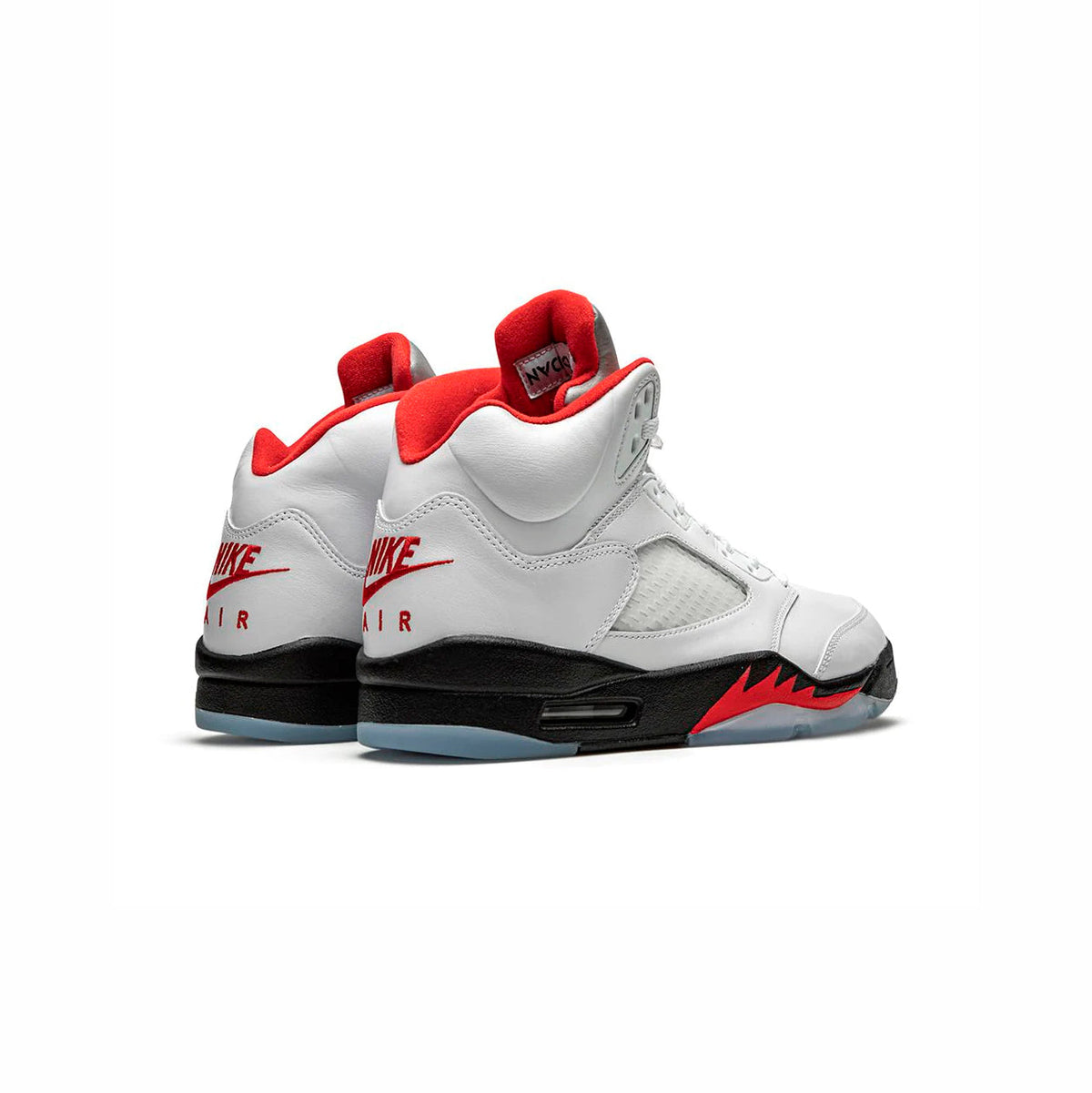 Air Jordan 5 Retro Fire Red Silver Tongue Baskets Blanc Rouge Homme Femme - 2