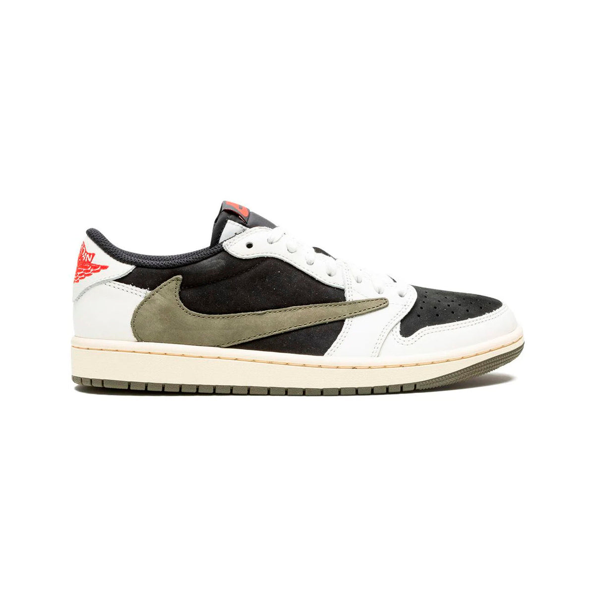 Air Jordan 1 Low x Travis Scott Reverse Olive Baskets Vert Beige Mixte - 1