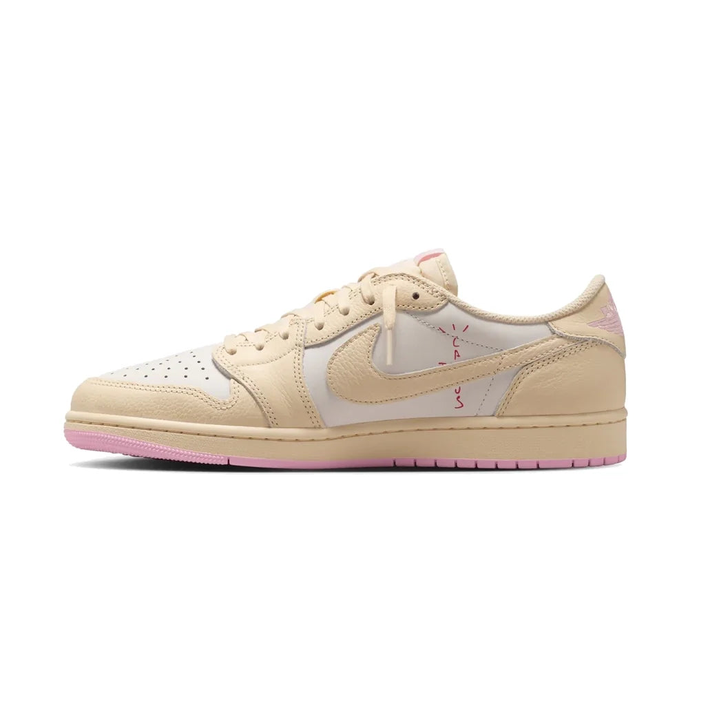 Air Jordan 1 Low x Travis Scott Shy Pink Baskets Rose Beige Homme Femme - 3
