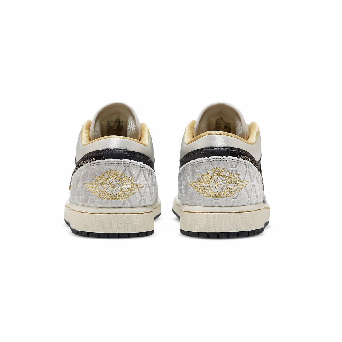 Air Jordan 1 Low Beaded Swoosh Baskets Blanc Noir Homme Femme - 3