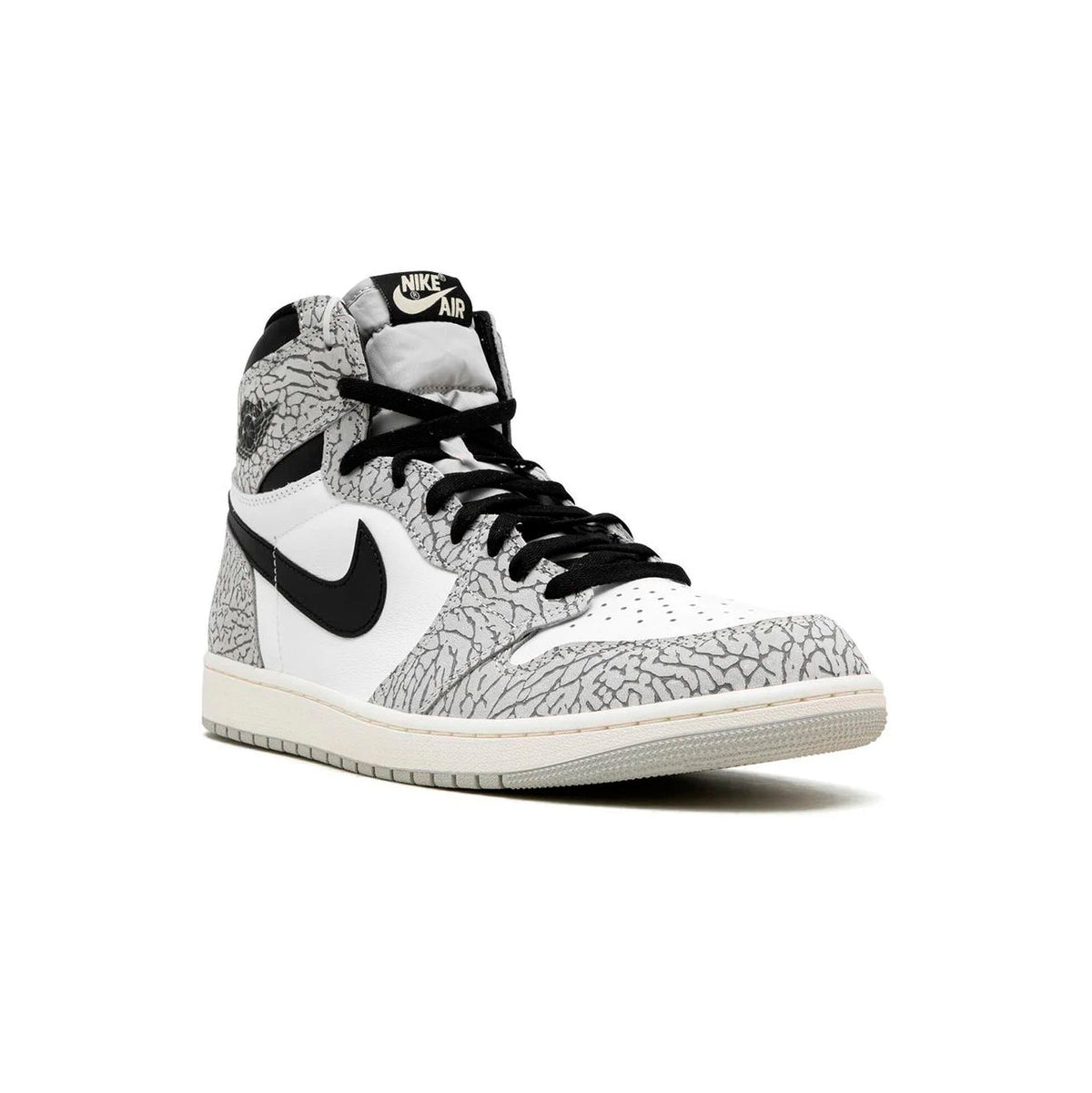 Air Jordan 1 High White Cement Baskets Blanc Gris Homme Femme - 2
