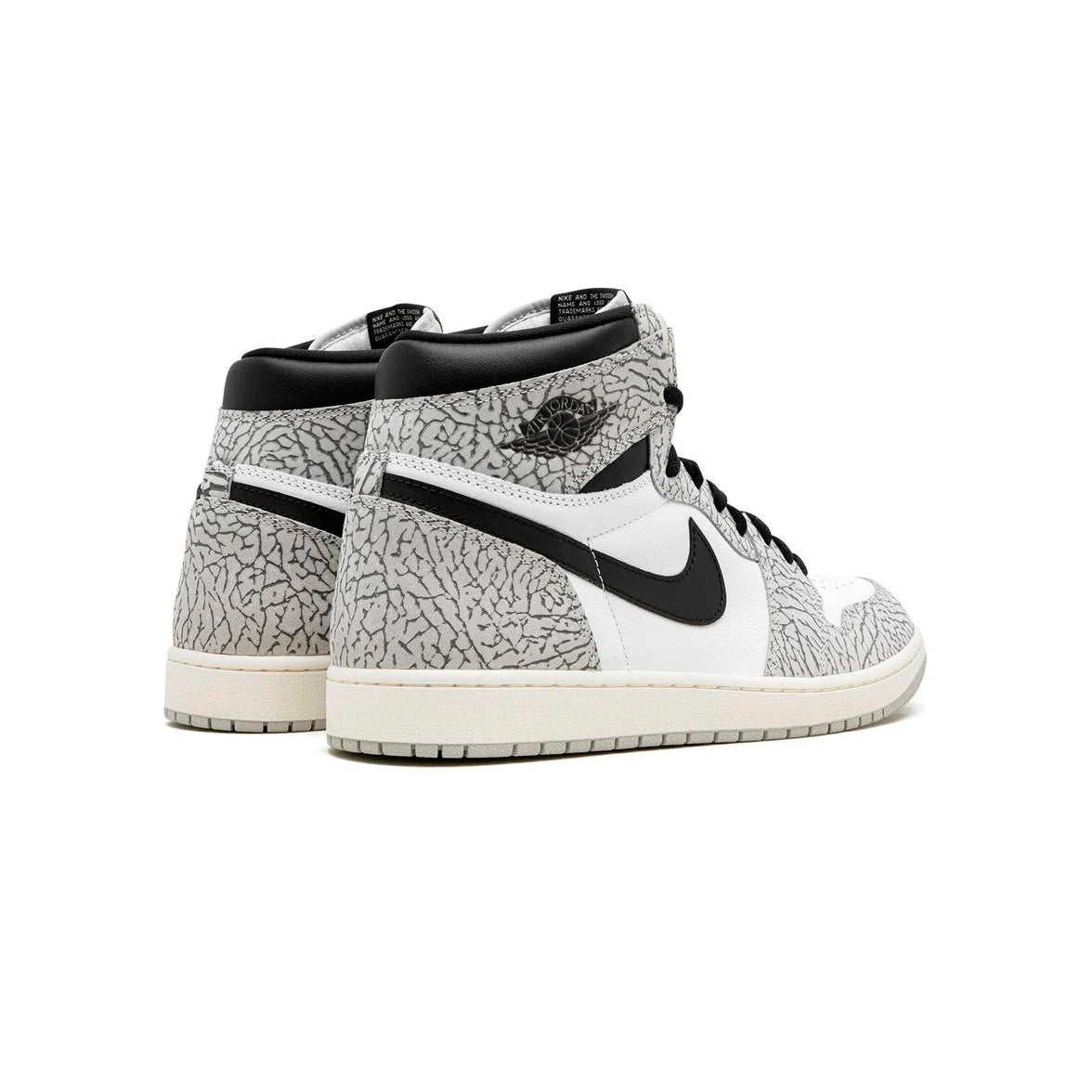 Air Jordan 1 High White Cement Baskets Blanc Gris Homme Femme - 3