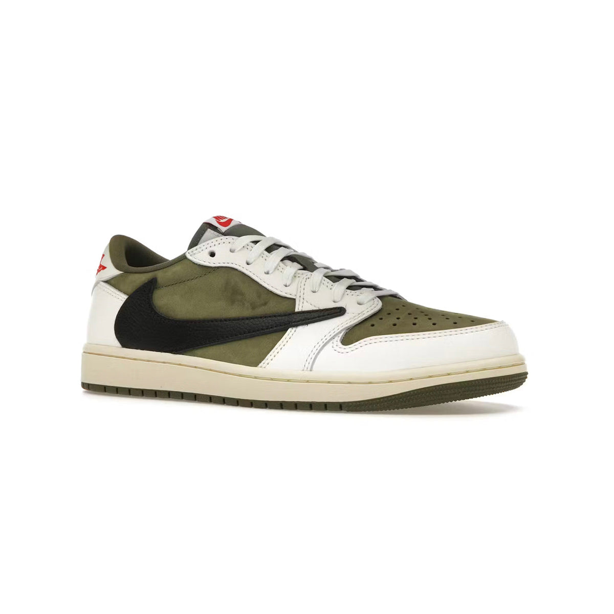 Air Jordan 1 Low x Travis Scott Medium Olive Baskets Vert Beige Homme Femme - 2