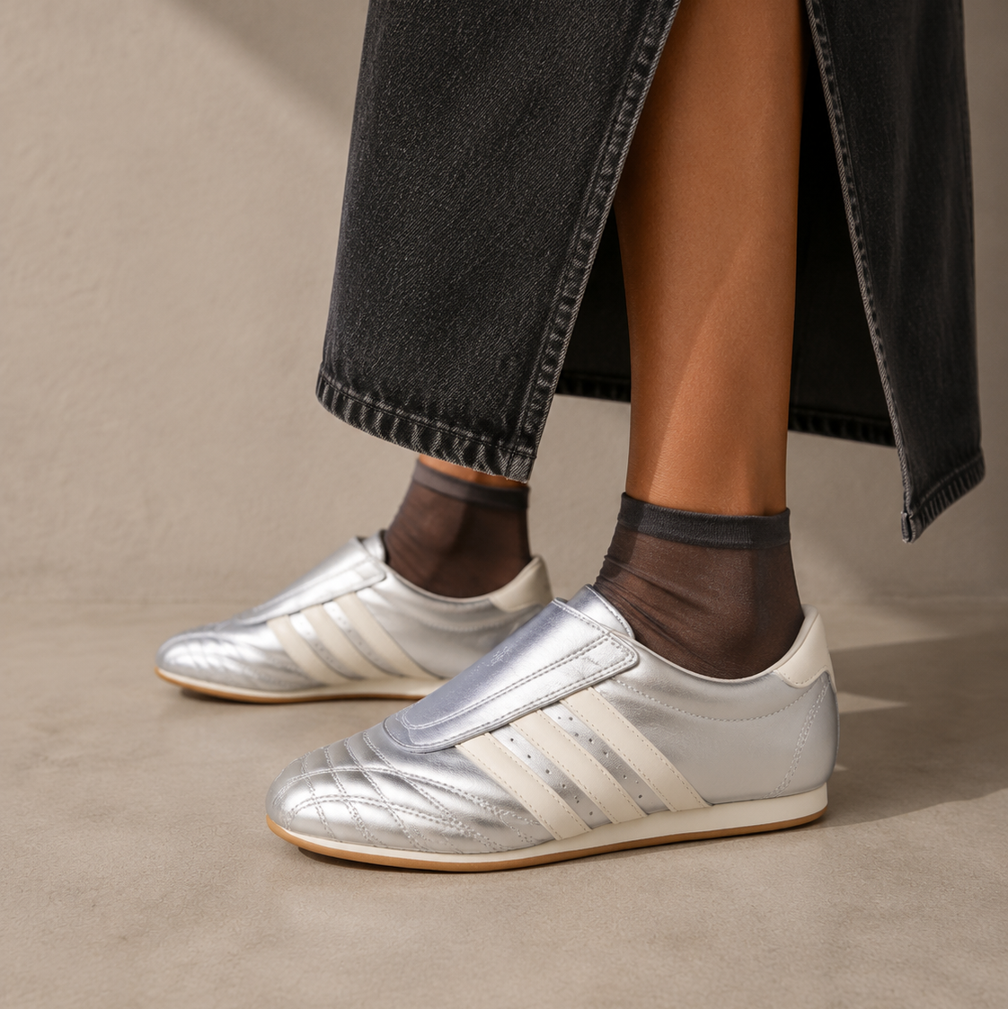 adidas Taekwondo Baskets Argent Femme - 4