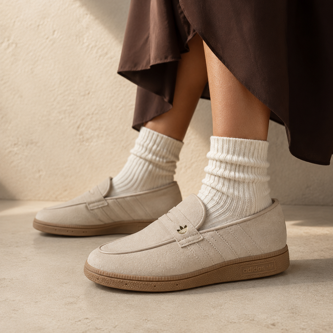 adidas Handball Spezial Loafer Mocassins Beige Homme Femme - 5