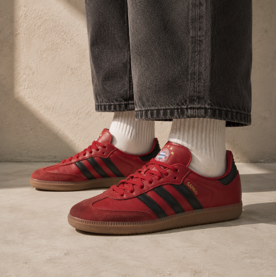 adidas Samba FC Bayern Munich Baskets Rouge Noir Homme Femme - 5