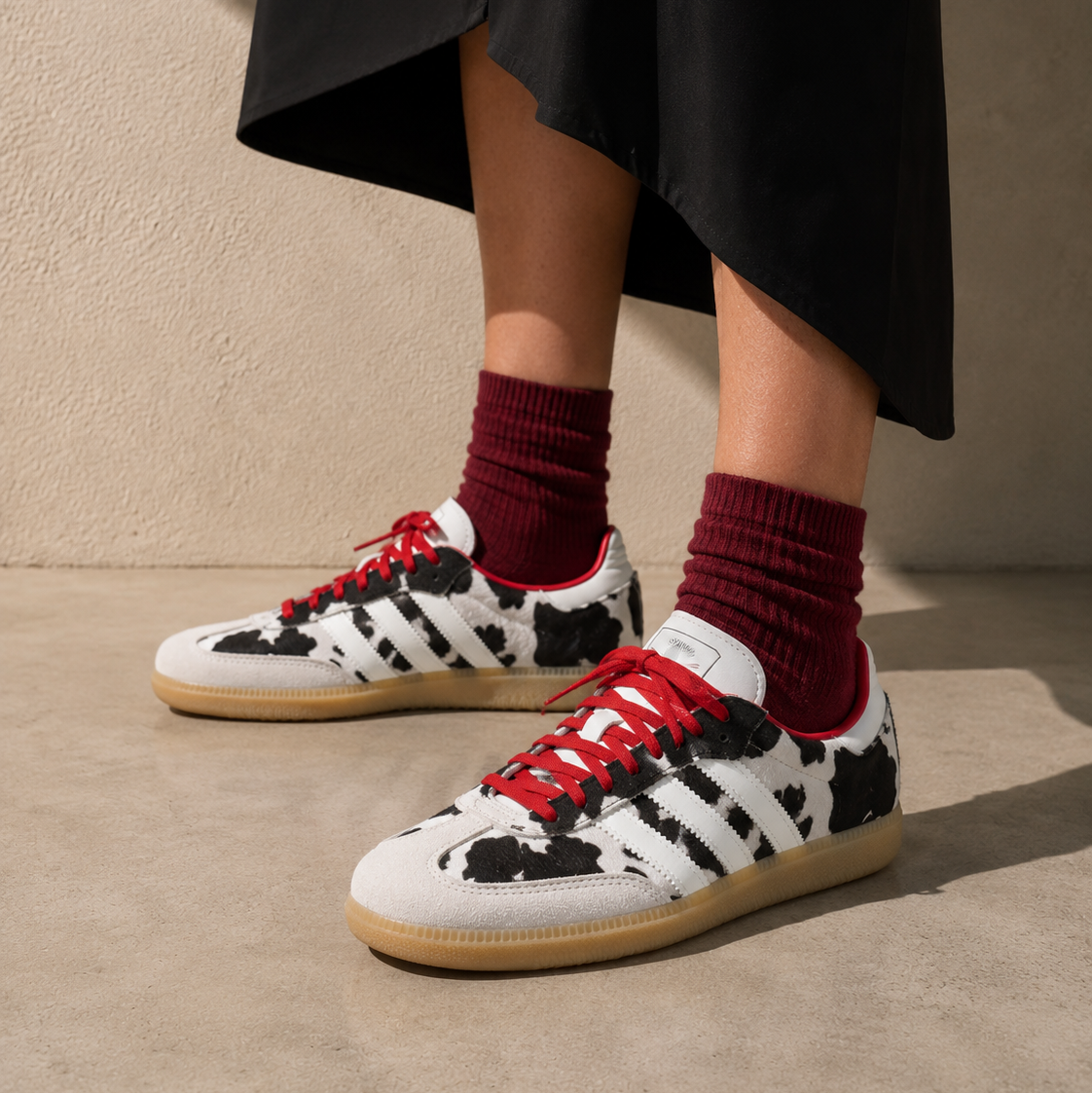 adidas Samba OG Cow Print Baskets Marron Blanc Homme Femme - 5