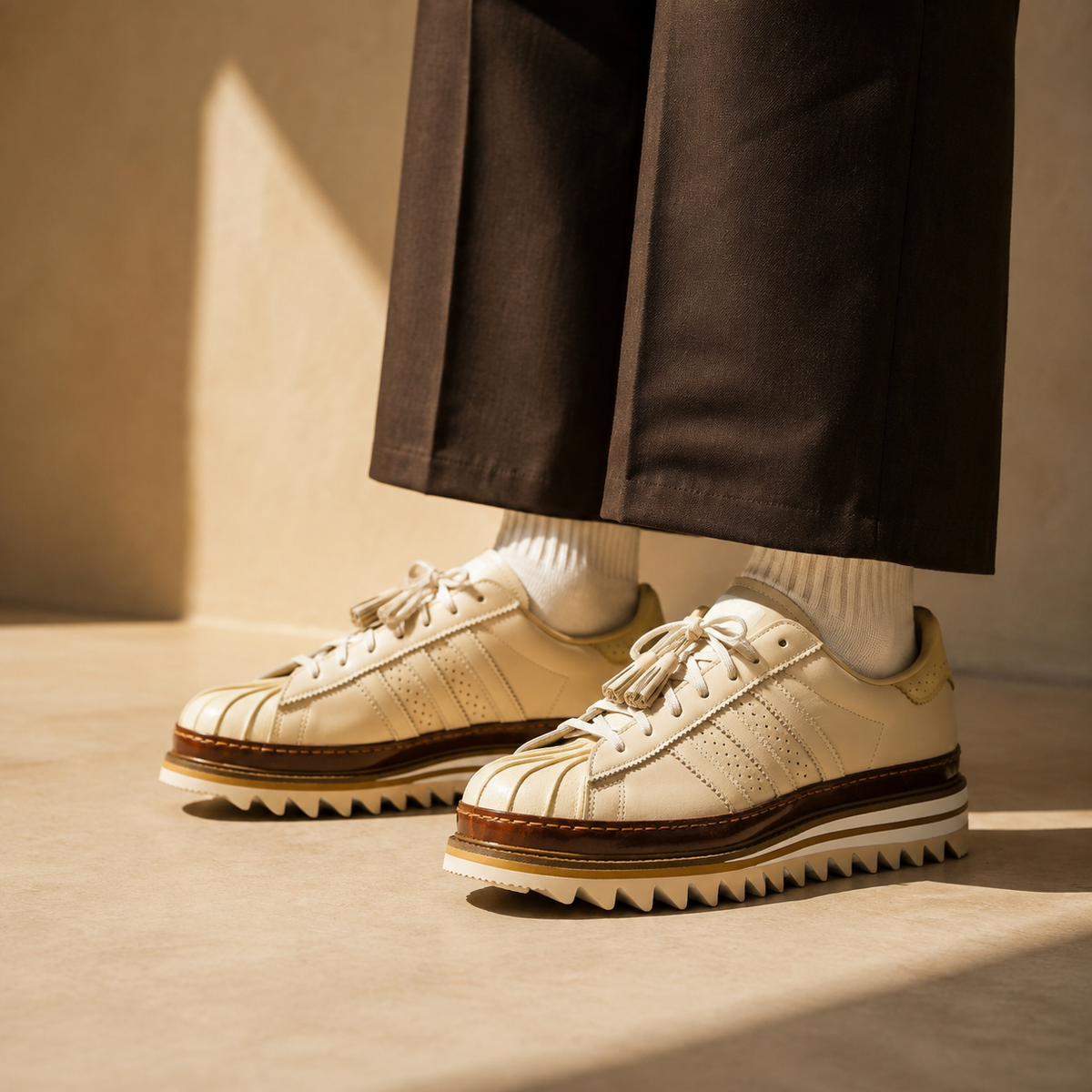adidas Superstar x CLOT Milk Tea Baskets Beige Blanc Homme Femme - 5