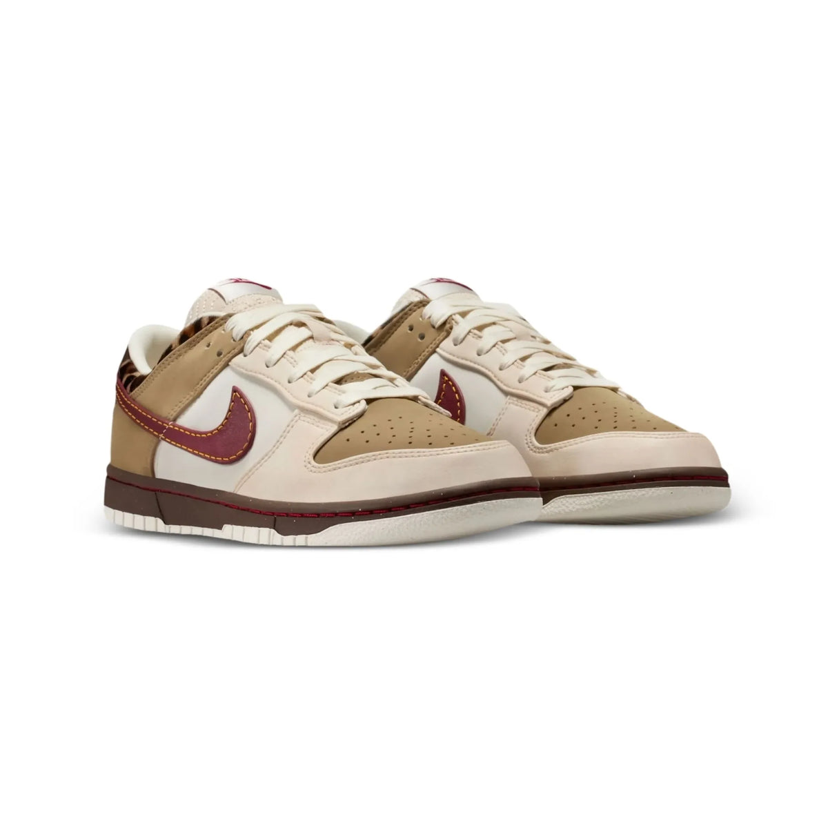 Nike Dunk Low Retro Khaki Team Red Pearl White Baskets Kaki Rouge Mixte - 2