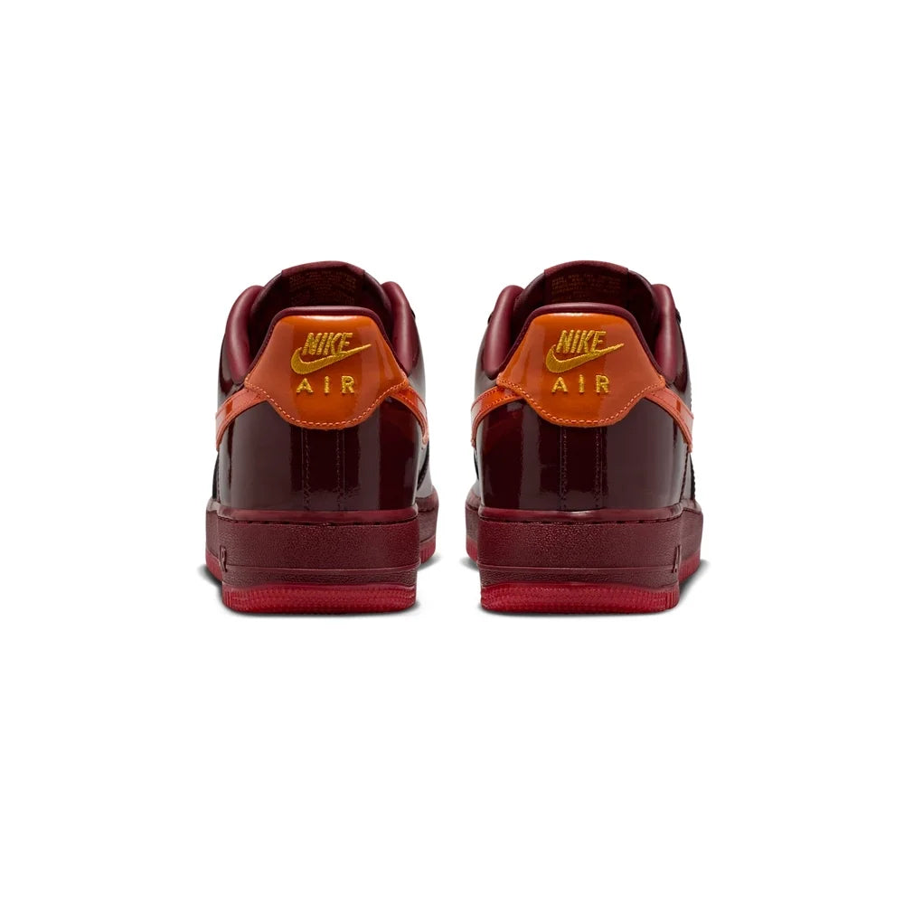 Nike Air Force 1 Low Patent Leather Dark Team Red Safety Orange Baskets Rouge Orange Mixte - 3