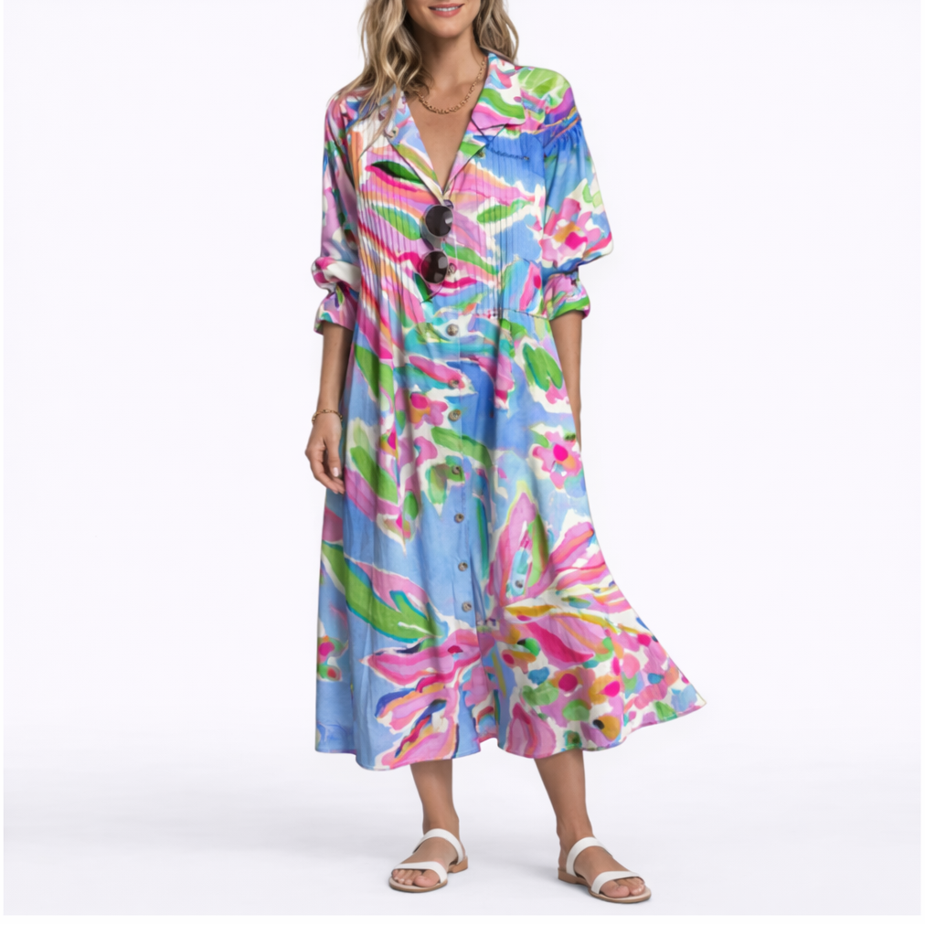 Robe Longue Fleurie Femme - Robe Longue Fluide Élégante