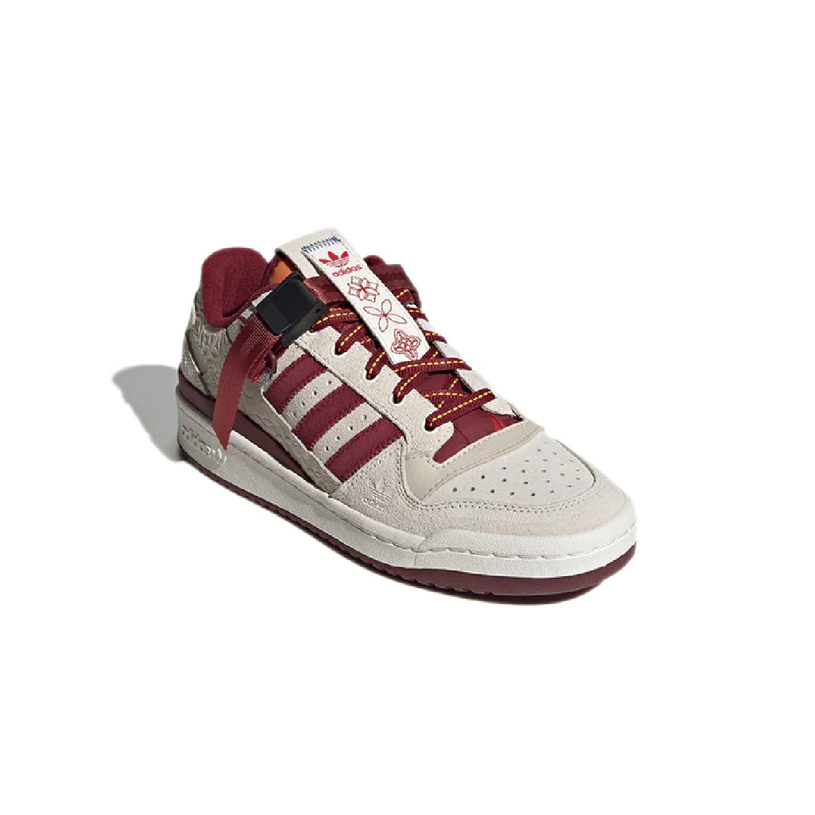 adidas Forum Low Baskets Blanc Bordeaux Homme Femme - 2