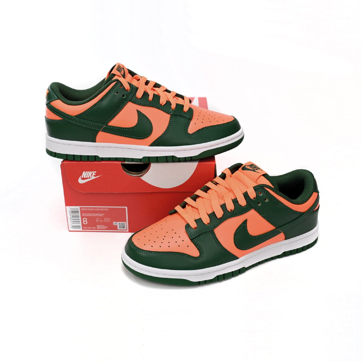Nike Dunk Low Orange Green Baskets Orange Vert Homme Femme - 4