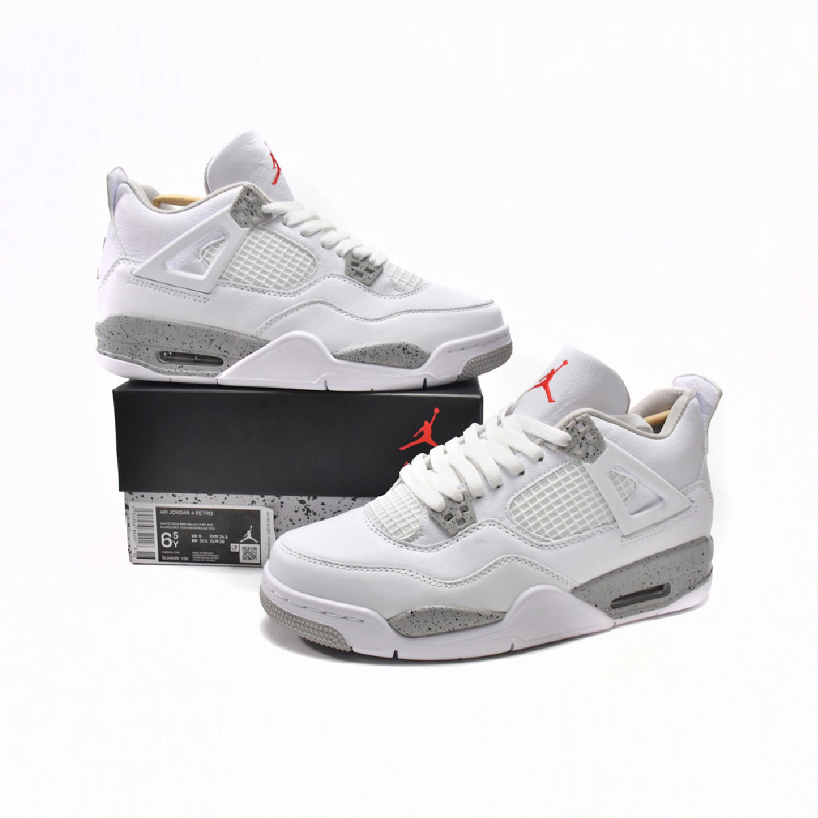 Air Jordan 4 Retro Midnight Navy Baskets Blanc Bleu Homme Femme - 4