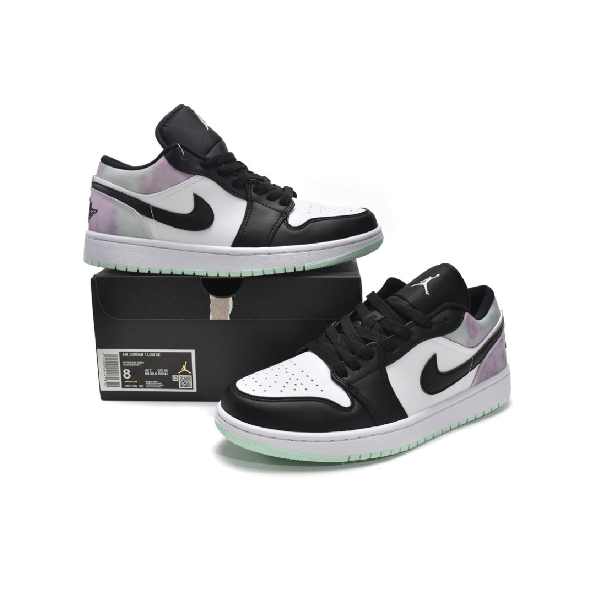 Air Jordan 1 Low SE Tie Dye Baskets Blanc Multicolore Homme Femme - 4