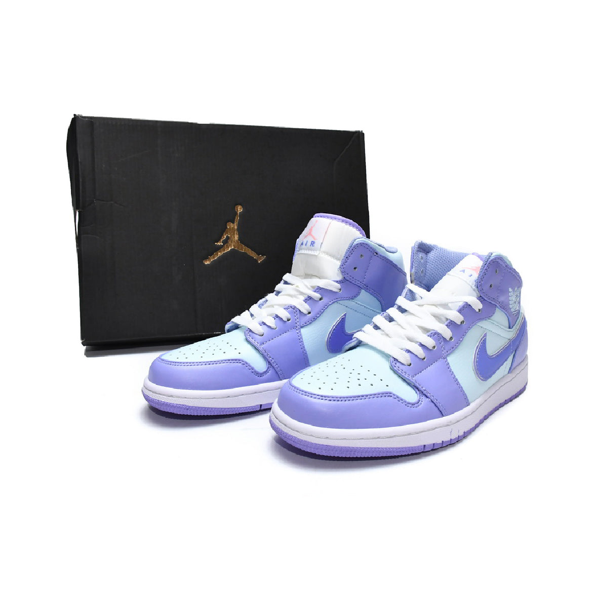 Air Jordan 1 Mid Purple Pulse Baskets Violet Blanc Homme Femme - 4