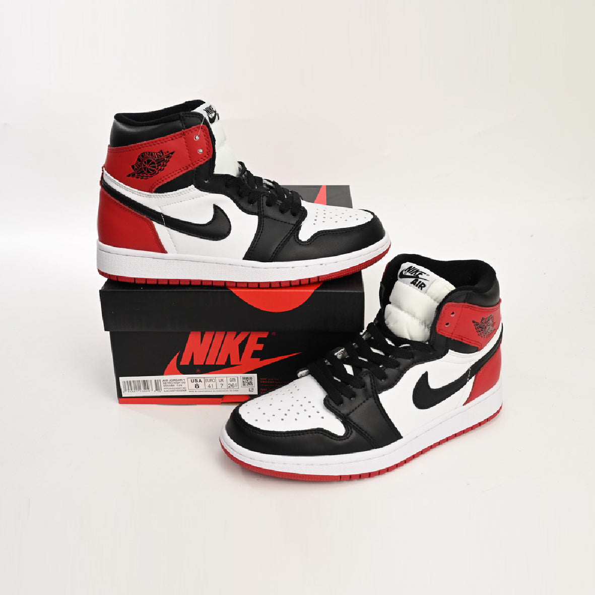 Air Jordan 1 Satin Black Toe Baskets Noir Rouge Homme Femme - 4