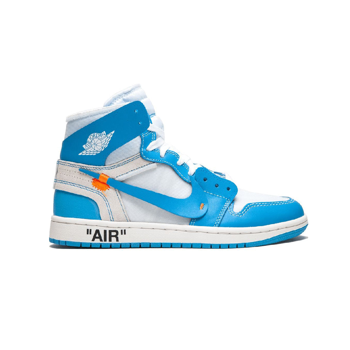 Air Jordan 1 x Off-White University Blue Baskets Bleu Blanc Homme Femme - 1