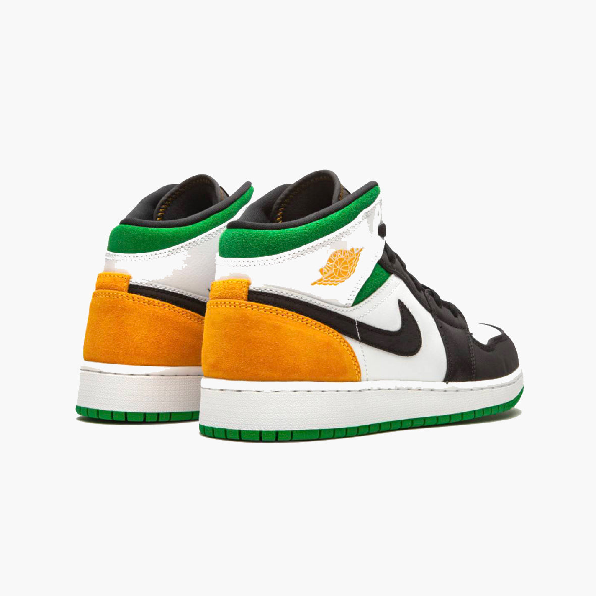 Air Jordan 1 Mid Oakland Baskets Blanc Orange Homme Femme - 2