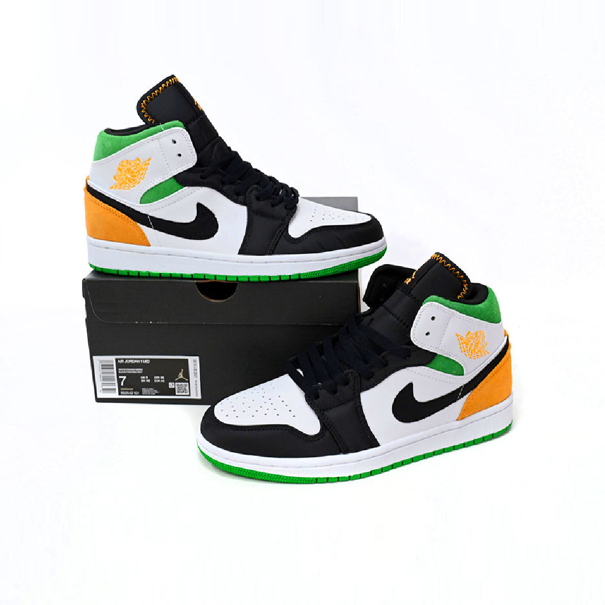 Air Jordan 1 Mid Oakland Baskets Blanc Orange Homme Femme - 4
