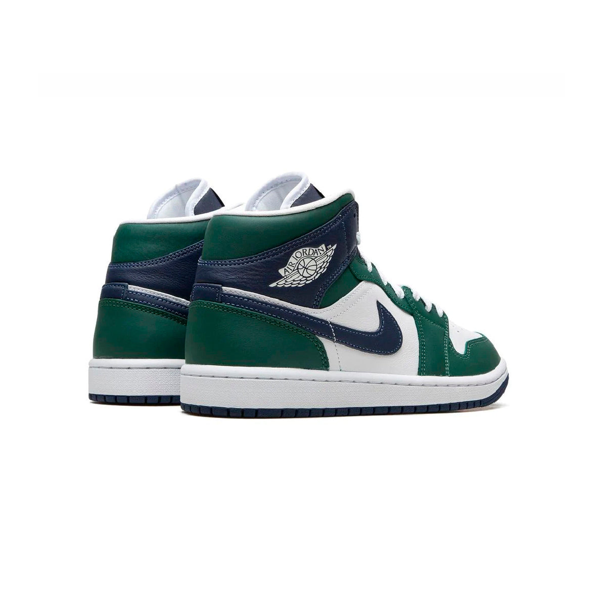 Air Jordan 1 Mid Noble Green Baskets Vert Blanc Homme Femme - 2