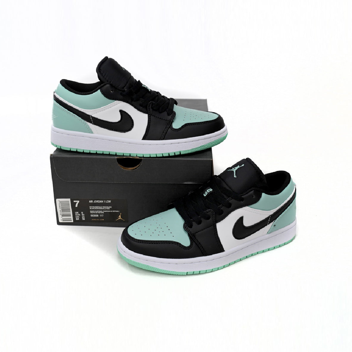 Air Jordan 1 Low Mint Green Baskets Vert Blanc Homme Femme - 4