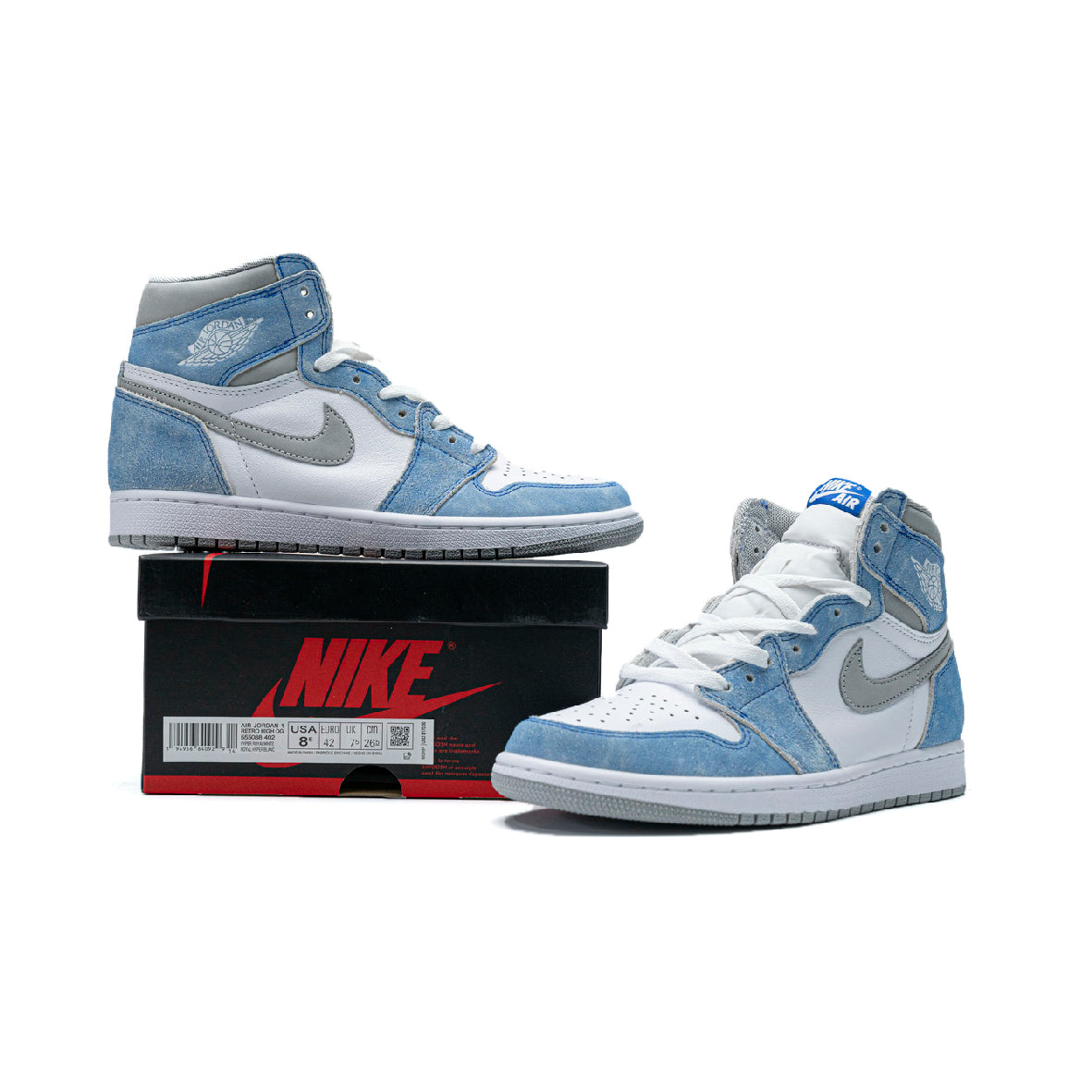 Air Jordan 1 High Hyper Royal Baskets Bleu Gris Homme Femme - 4