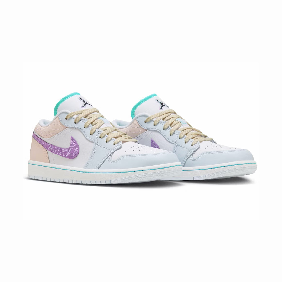 Air Jordan 1 Low Sashiko Baskets Bleu Blanc Homme Femme - 2