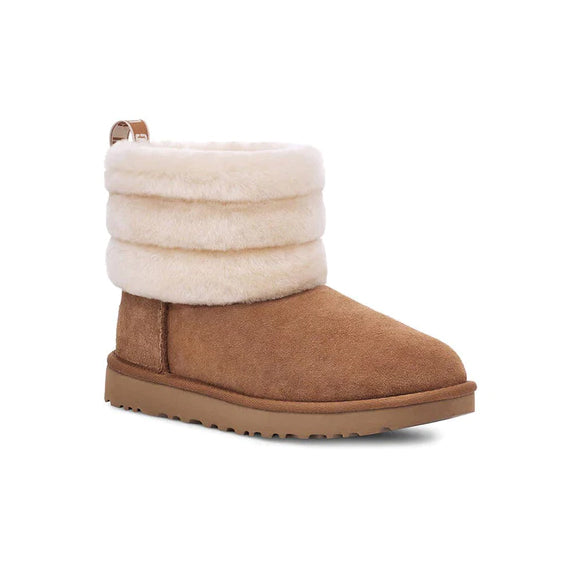 UGG Classic Mini Fluff Quilted Chestnut Bottines Marron Femme - 2