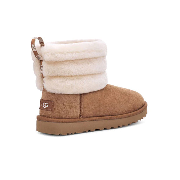 UGG Classic Mini Fluff Quilted Chestnut Bottines Marron Femme - 3