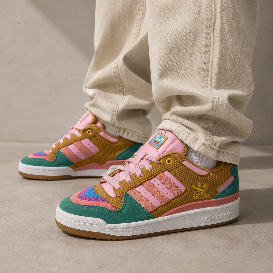 adidas Forum Low The Simpsons Living Room Baskets Rose Multicolore Mixte - 5