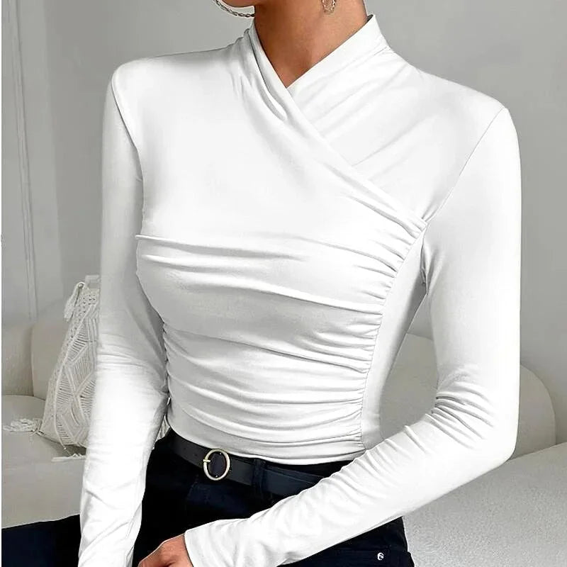 Iris - Top femme à manches asymétrique ajusté