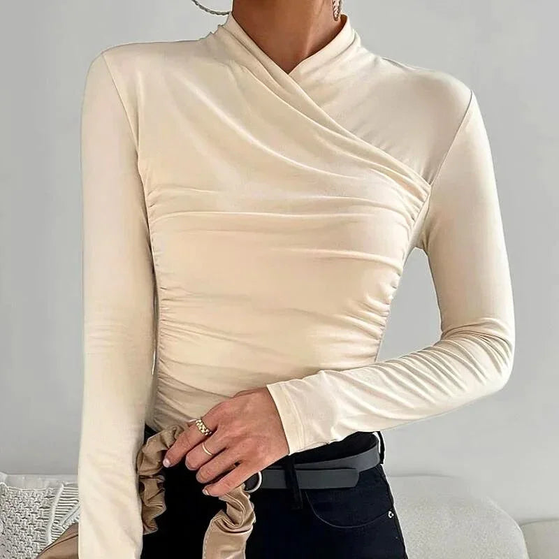 Iris - Top femme à manches asymétrique ajusté