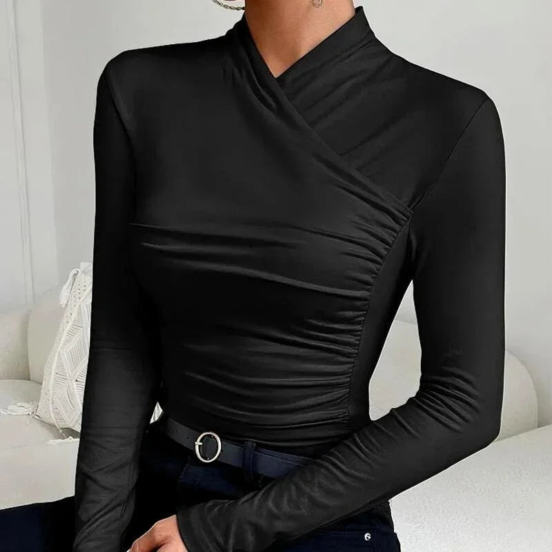 Iris - Top femme à manches asymétrique ajusté